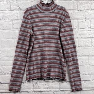 K0070 Art Class Metallic Striped Girls Top size XL (14/16)